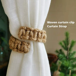 1PC Curtain Holder Retro Jute Curtain Tieback Twist Knotted Curtain Strap Buckle Holdback Home Decoration Accessories