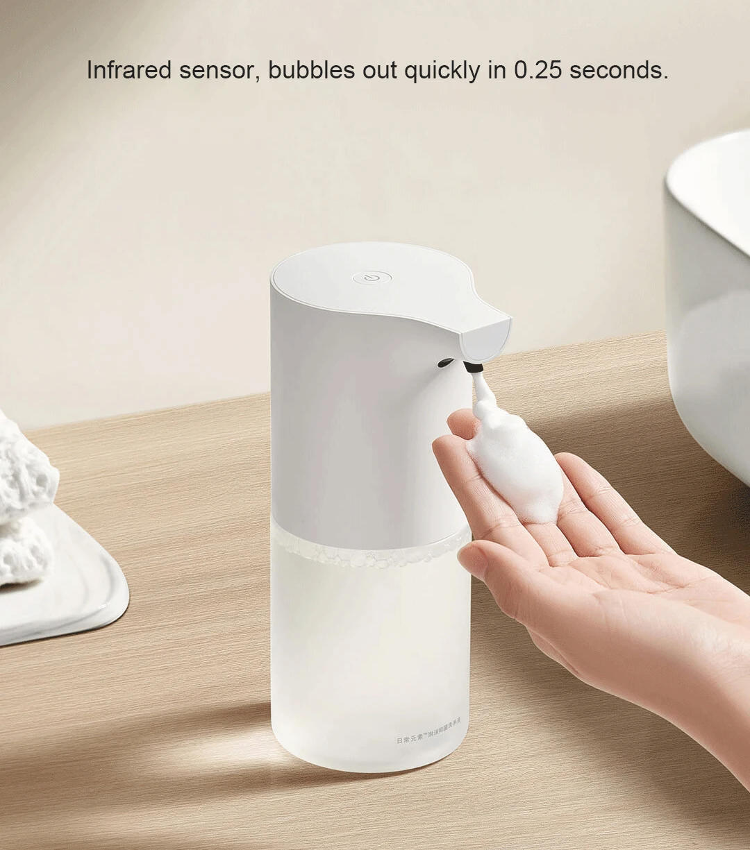 Description Picture 3 of itemIconic Brand Mijia Soap Foam Dispenser 1S Automatic Induction Hand Washer USB Rechargeable Foaming Machine Home Appliance