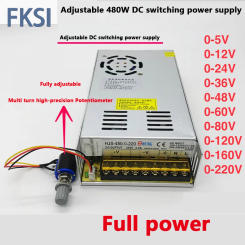 Adjustable Power Voltage Converter DC 12V 24V 36V 48V 60V Switching Power Supply 480W Transformer SMPS