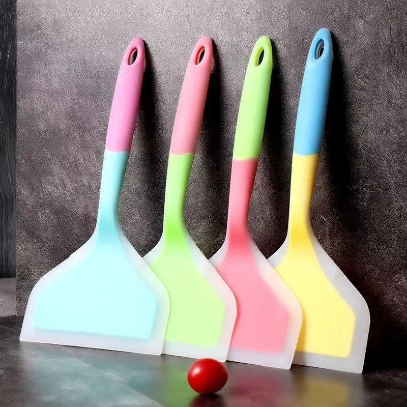 Description Picture 2 of item1PCS Random Color Silicone Kitchen Ware Cooking Utensils Spatula Beef Meat Egg Kitchen Scraper Wide Pizza Cooking Tools Shovel