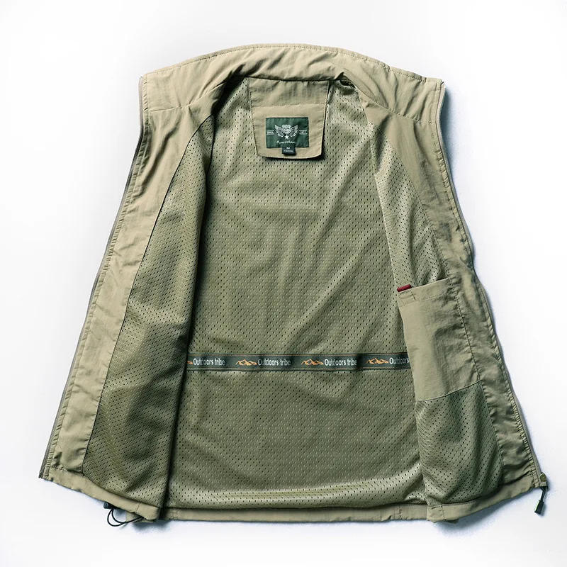 Description Picture 5 of itemMen Outdoor Mesh Vests Jackets Male Climbing Multi-pocket Fishing Photography Vests New Summer Men Breathable Vests Coats Size 5
