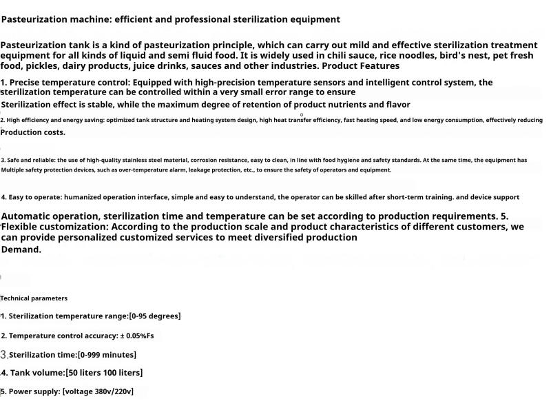 Description Picture 5 of itemCommercial Pasteurizer Machine 220V, Multi-Purpose Stainless Steel for Pet Food/Noodles/Juice