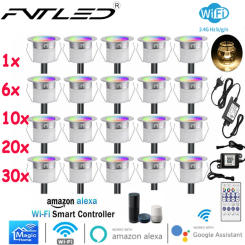 FVTLED WIFI Underground LED Lights 45mm RGB Symphony Outdoor Deck Lights Yard Pathway Lamp Voice Control With Alexa Google Home