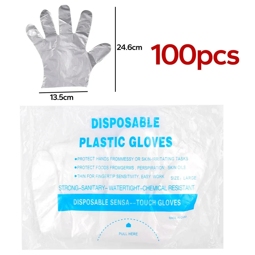 Description Picture 4 of item200-100Pcs Disposable Gloves Transparent Cooking Cleaning Clear Home Kitchen Dishwashing Gloves Waterproof Restaurant Supplies