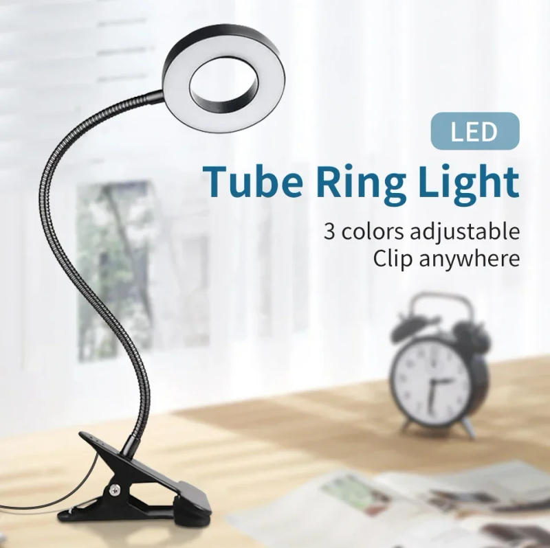 Description Picture 2 of item48 LEDs Desk Lamp Clip USB Book Light Eye Protection Light Flexible Adjustable 3 Color Temperatures Gooseneck Reading Light