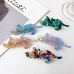 Cute Animal Girl Hair Clip Duckbill Clip Acetic acid Female Hair Accessories Small Hair Clip Korean Style Headwear Cat Hairpin