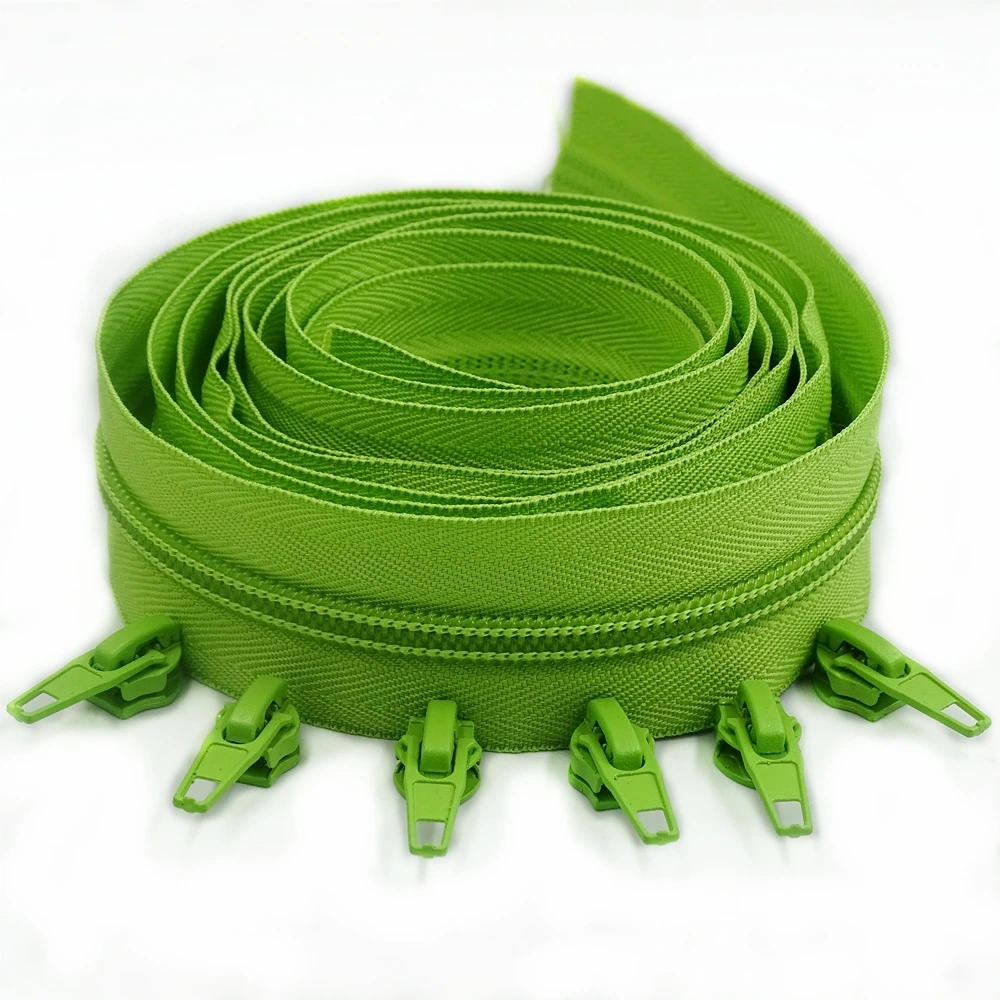 Description Picture 6 of item3# 1/2/3/5/10 Meters Long Nylon Zippers Rolls with 2/4/6/10/20 Pieces Auto-lock Zipper Slider For Tailor Sewing 20color