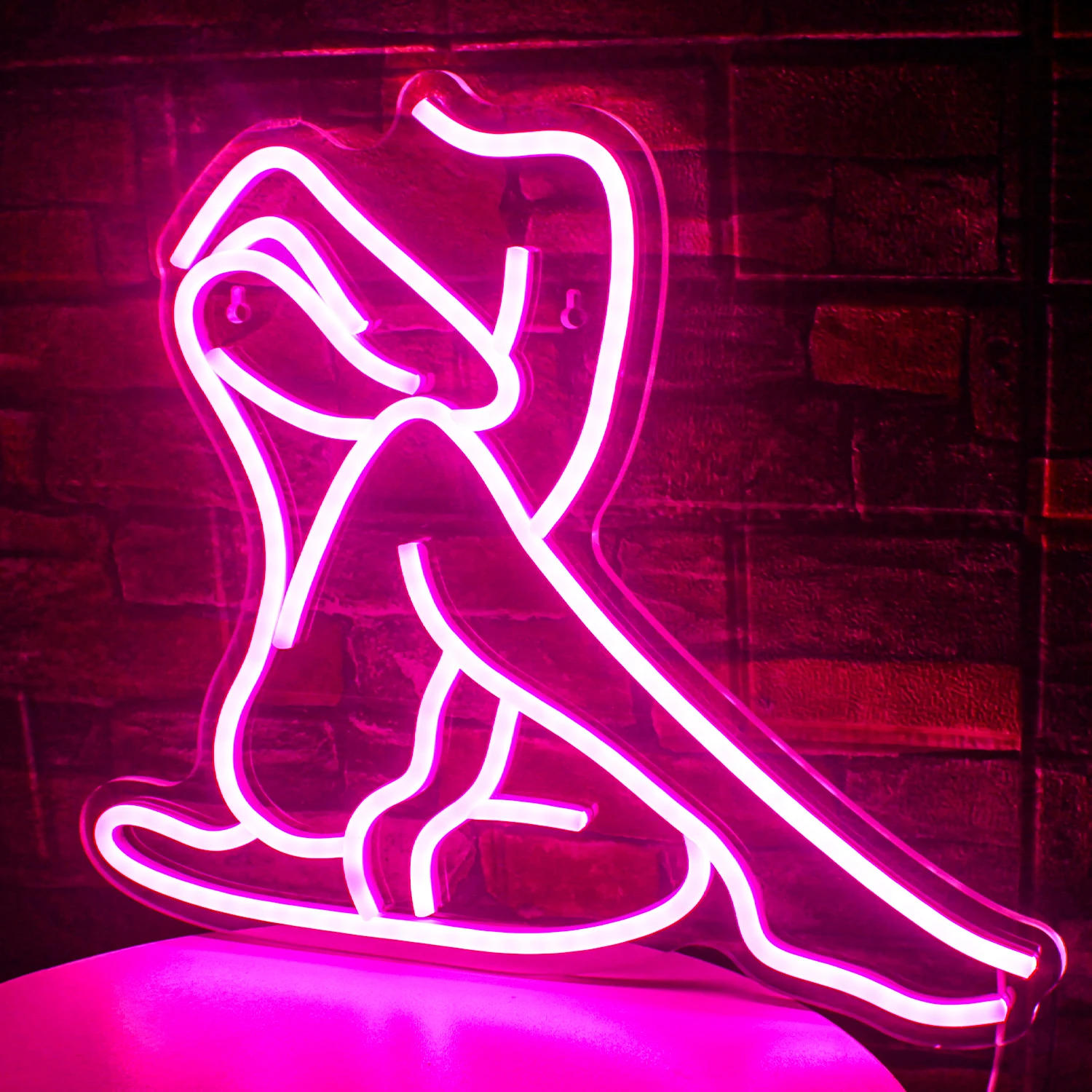 Description Picture 4 of itemPink Lady Neon Signs Sexy Sitting Naked Woman LED Lights Dimmable Wall Light Up Sign Wedding Party Bar Bedroom Room Decor Gift