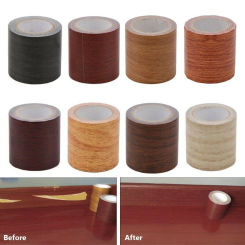 5M/Roll High Quality Self-adhesive Floor Repair Sticker Wood Grain Waterproof Duct Tape Realistic Door Decals Home Decoration