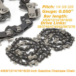 4/6/8/12/14/16/18/20inch Gasoline Chainsaw Chain 28/37/45/47/52/56/72/76 DL for Many Model Chainsaws Attachment Parts