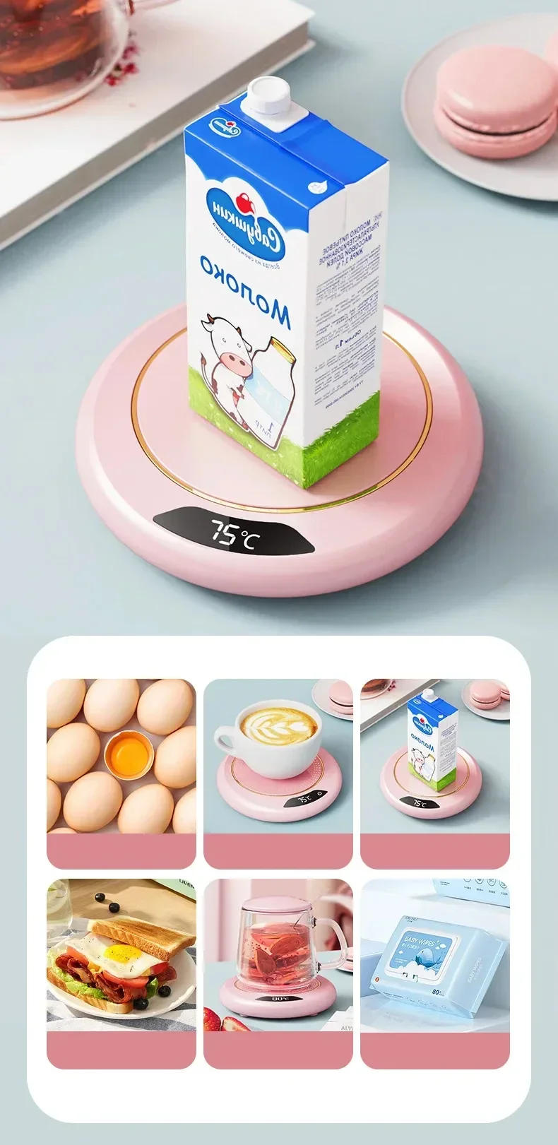 Description Picture 5 of itemUSB Cup Warmer Coffee Mug Heating Coaster 3 Temperature Setting Thermostatic Hot Plate Milk Tea Water Heating Pad Cup Heater