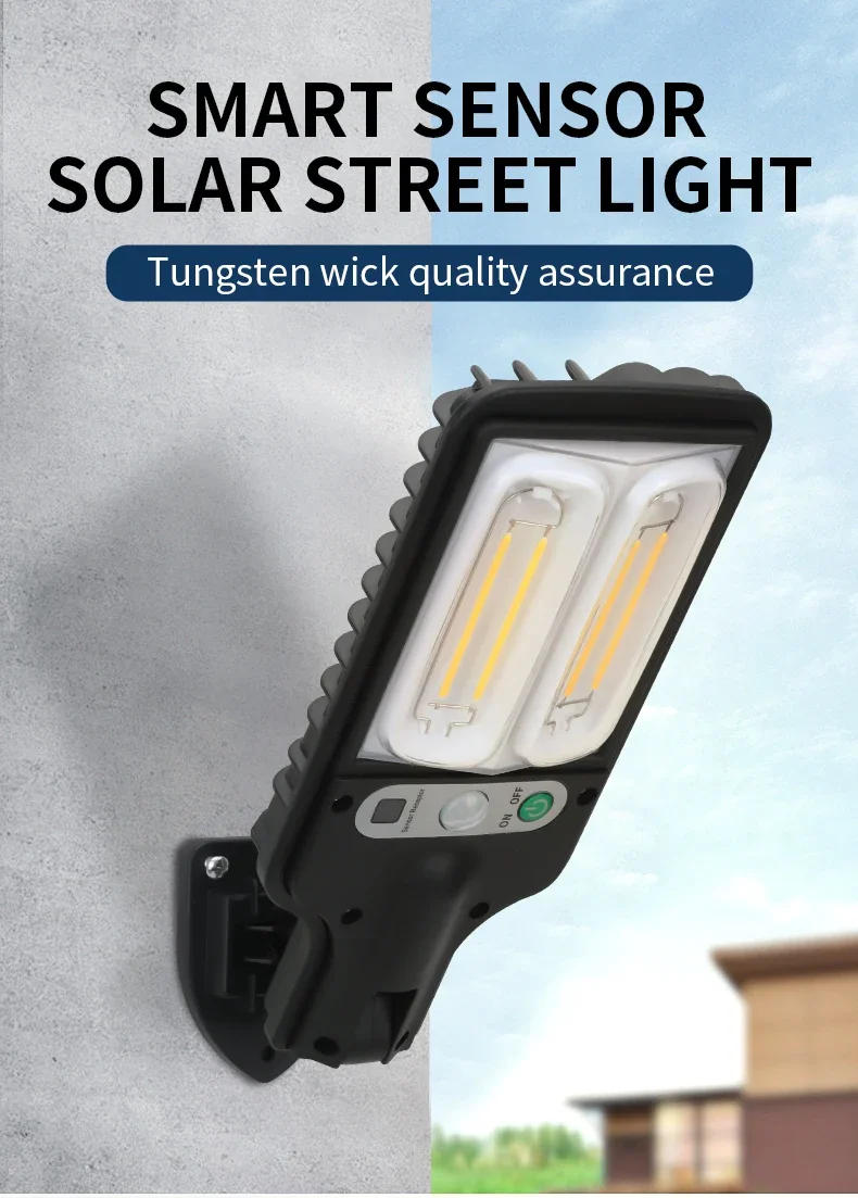 Description Picture 2 of itemSolar Tungsten Lights Outdoor With 3 Mode Waterproof Motion Sensor Security Lighting LED Wall Street Lamp for Garden Patio Path