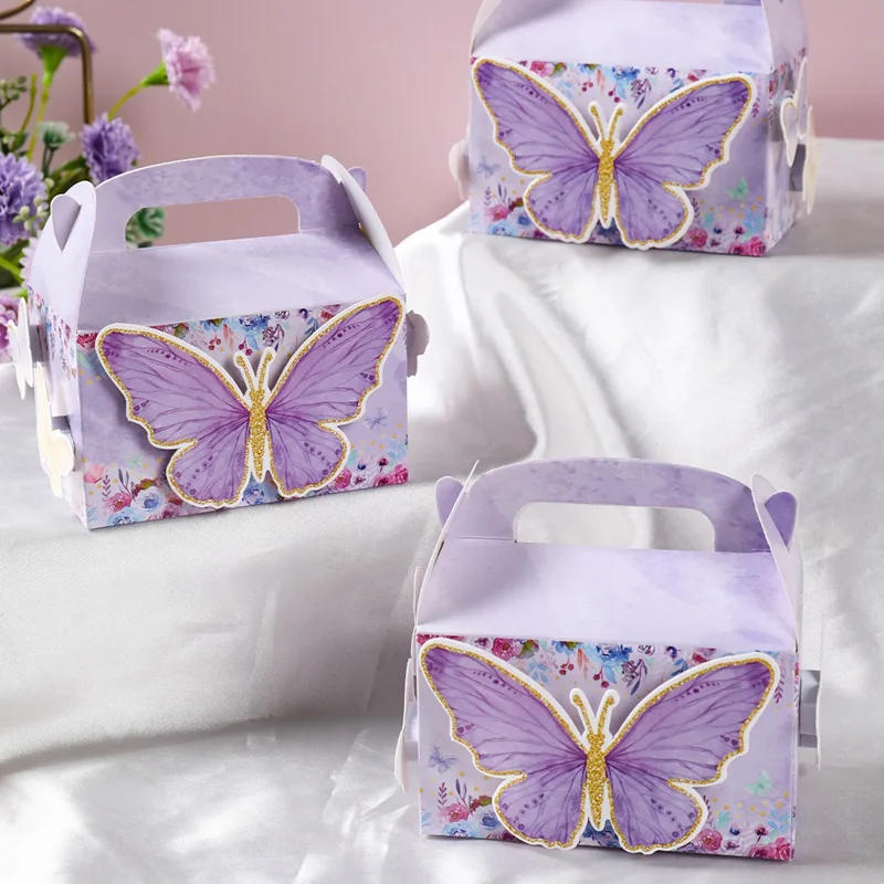 Description Picture 5 of itemPink Butterfly Themed DIY Candy Boxes Wedding Birthday Party Decorations Kids Girl Butterfly Decor 1st One Year Baby Shower