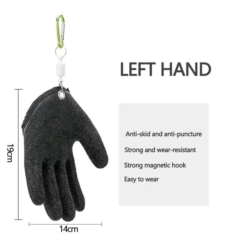 Description Picture 3 of item1Pc Left Or Right Professional Catch Fish Latex Hunting Gloves Fishing Glove Antiskid Protect Hand Puncture Scrapes Fisherman