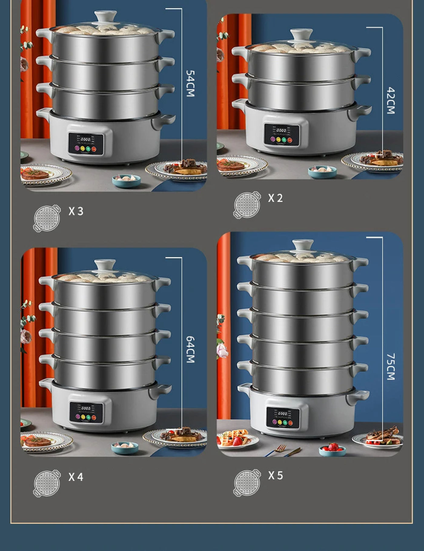 Description Picture 6 of itemElectric Steamer Multifunctional Household Large Capacity Automatic Power-off Pot Breakfast Machine Cooking Food Dumplings Pan