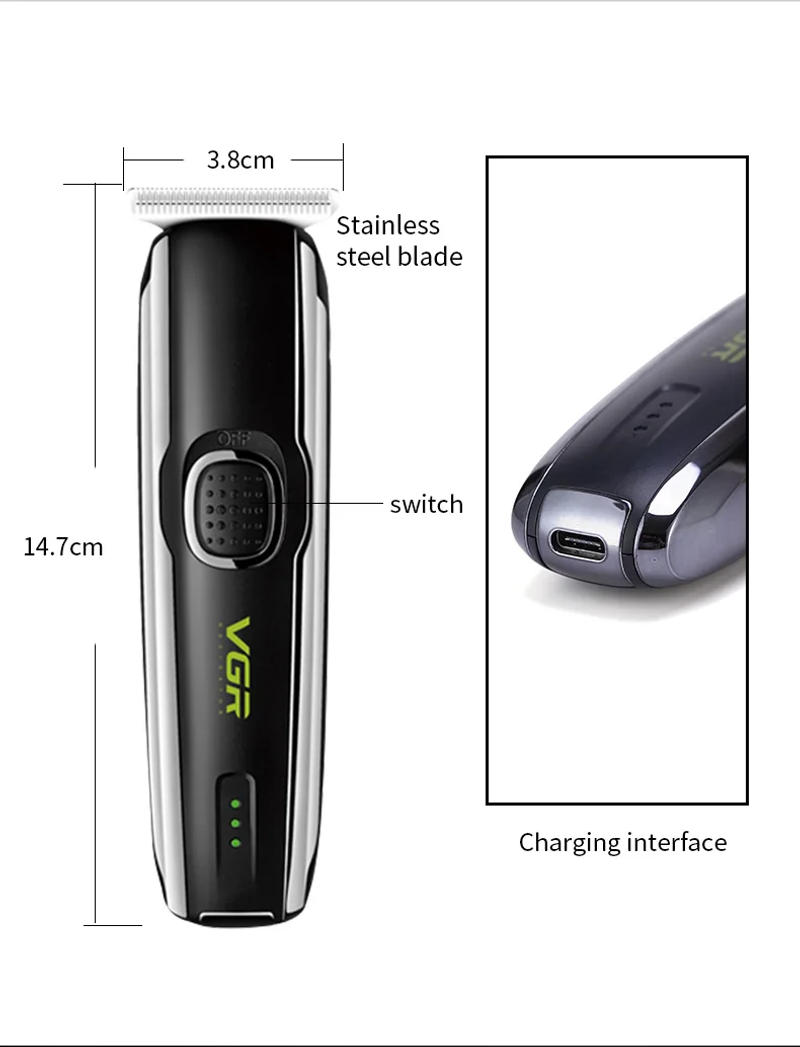 Description Picture 4 of itemV-020 New Professional Hair Clipper Electric Clipper 0 Cutter Head Clippers Rechargeable Electric Men Hair Cutting Machine