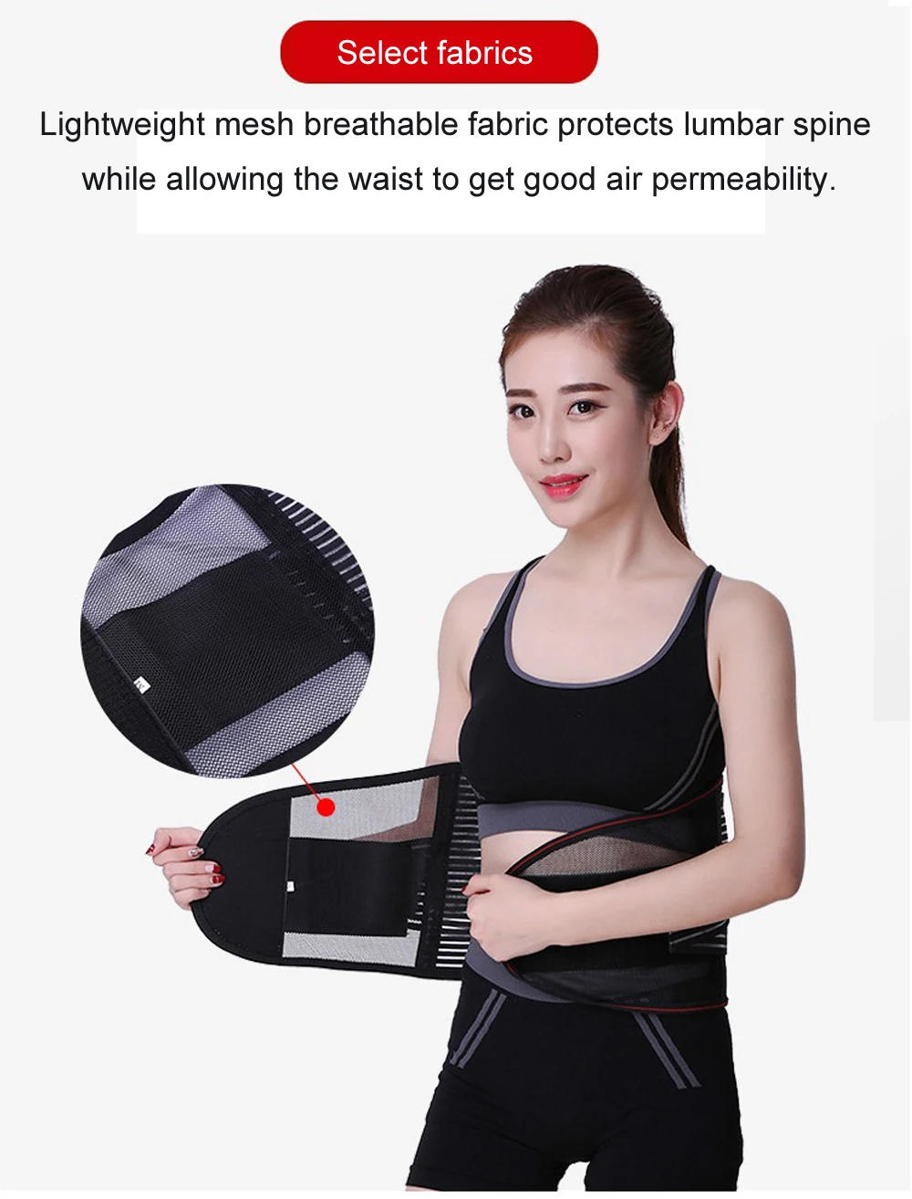 Description Picture 3 of itemLarge Size 4XL 5XL 5 Keel High Elastic Waist Posture Correction Brace Lumbar Disc Herniation Back Pain Supporter Protection Belt