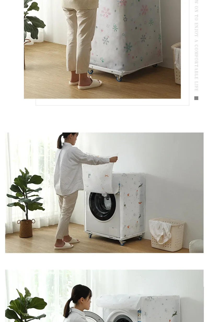 Description Picture 5 of itemDrum Washing Machine Cover Dust Cover Clean Washing Case Cute Cartoon Dryer Cover For Washing Machine Household Goods