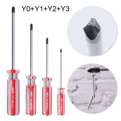 4pcs Y-Shaped Screwdriver Set Nonslip Strong Magnetic Tri-Wing Screwdriver Y0 Y1 Y2 Y3 For Furniture Toy Repair Hand Tools