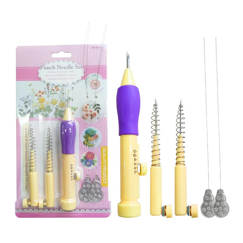 Description Picture 2 of itemEmbroidery Punch Needle Kit Stitching Tool Set Magic Embroidery Needle Pen Weaving Tool Knitting Sewing Tools for DIY Sewing