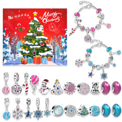 Christmas Countdown 24 Days Calendar Bracelets 2024 for Girls Xmas Advent Calendar DIY Jewelry Making Kit Xmas Gift for Kids