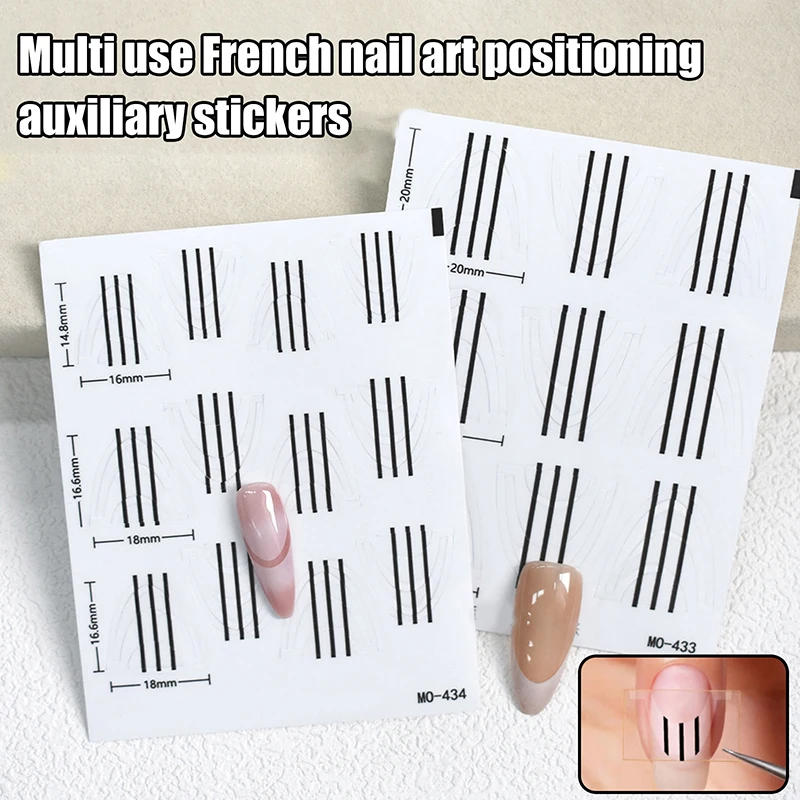 Description Picture 2 of itemDeep U French Manicure Strip Nail Art Form Fringe Tip Stencil Guides Sticker DIY Line Tips Decoration Tool Self-Adhesive