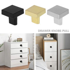 10Pcs Modern Single Hole Drawer Closet Knobs Square Zinc Alloy  Cabinet Pull Handle Knobs Furniture Decor Closet Wardrobe
