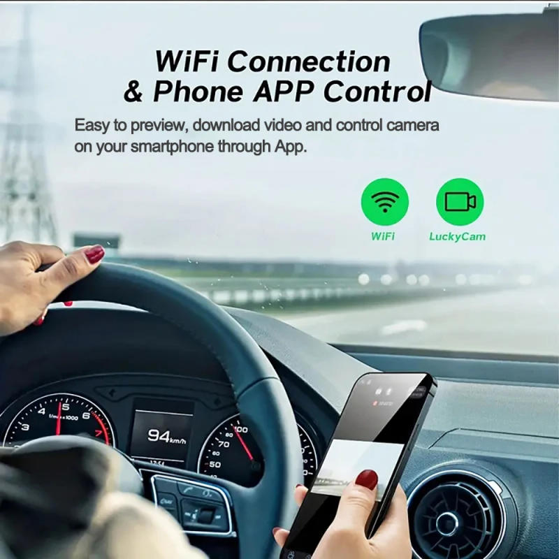 Description Picture 6 of item3 Channel Dash Cam for Cars Camera WIFI APP Car DVR 1080P Video Recorder Rear View Camera for Vehicle Black Box Car accessory