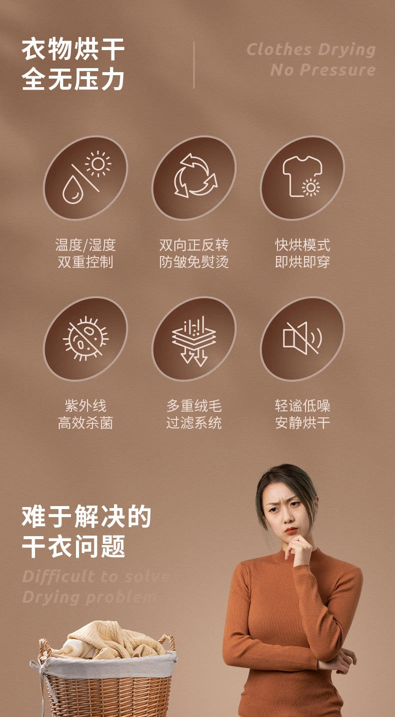 Description Picture 3 of item220v Machines Dry Home Mini Automatic Tumble Dryer Indoor Clothes Electric Laundry Machine Drying Small Domestic Dryers Drier