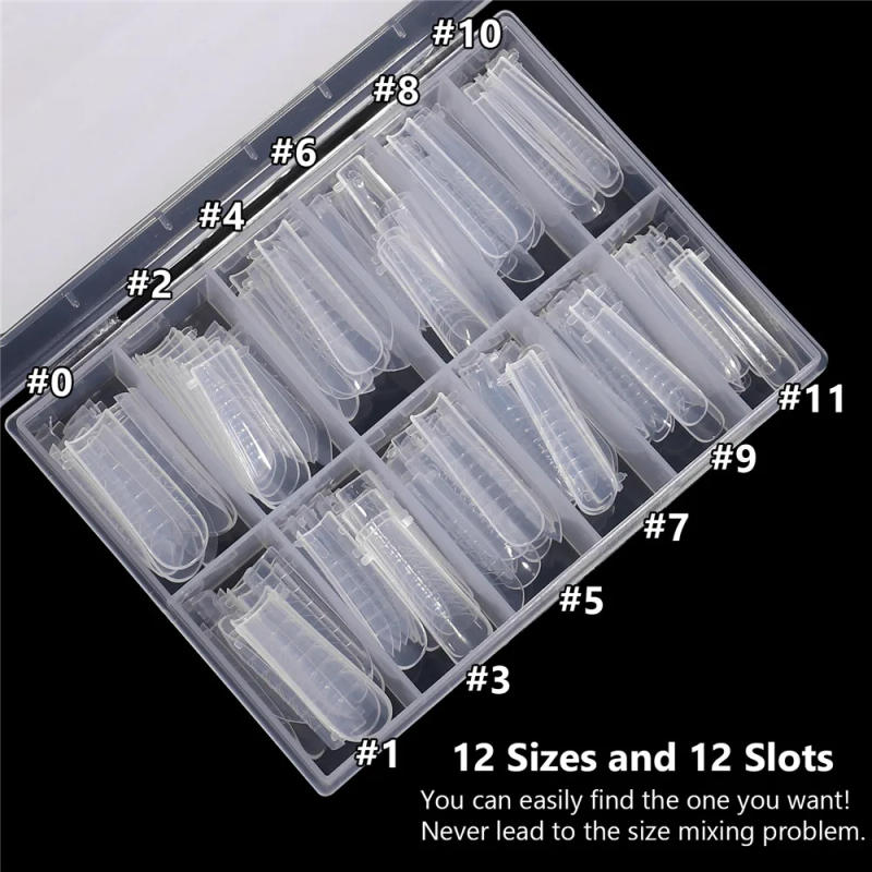 Description Picture 3 of itemTP Square Nail Forms Dual Nail Forms Full Cover Extension Mould Top Form for Poly Nail Gel Extension Acrylic Duet System Molds