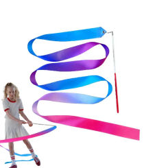 Art Gymnastics Ballet Dance Ribbon with Twirling Stick Kid Sport Performance Stage Show Prop Rainbow Stick Training Rhythmic
