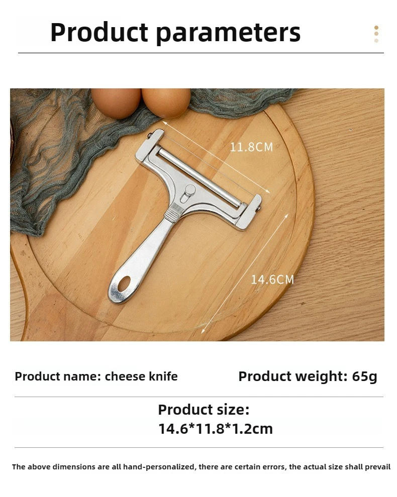 Description Picture 5 of item5-in-1 Cheese Tool System - FDA Steel Adjustable Slicer/Grater | Micro Shavings & Butter Blocks |Non-Slip Handle + Blade Guard