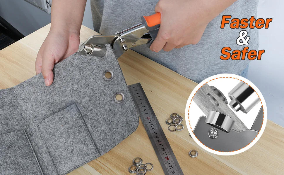 Description Picture 5 of itemProfessional Eyelet Punch Kit with 300 Eyelets for Tarpaulin Fabrics Shoes Bag Belt Scrapbooking Magnetic Grommet Eyelets Set