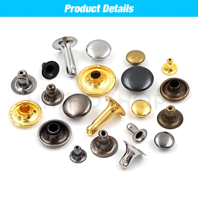 Description Picture 5 of item100sets 5mm-15mm Metal Round Rivet Single Cap Rivets Studs for DIY Leather Craft Bag Belt Garments Hat Shoes With Tools