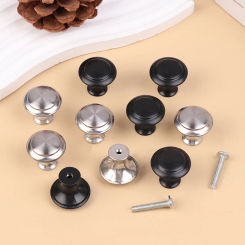 5Pcs Stainless Steel Kitchen Cabinet Knobs Silver Matte Black Color Door Handles Wardrobe Cupboard Drawer Pull Furniture Handle