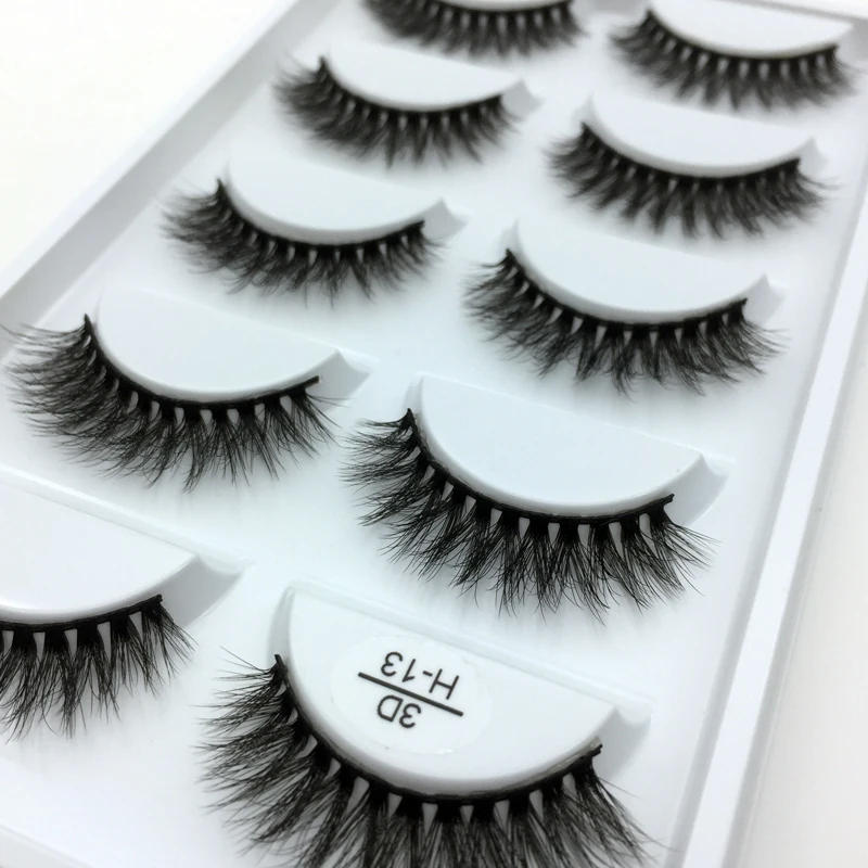 Description Picture 2 of item5 pairs Nature False Eyelashes Soft 3D faux Mink Eyelashes Short Curled Natural Eyelashes Hand-made Delicate Lashes makeup tools