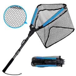 New Floating Fishing Net  Aluminium Alloy Foldable Telescoping Landing Net Retractable Handle Nylon Mesh Sea Fishing Accessorie