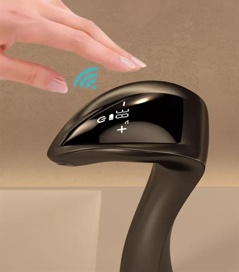 Description Picture 4 of itemNew Intelligent Digital Display Sensor Basin Faucet Hot and Cold Water Mixer Wall Mounted Bathroom Brass Washbasin Vanity