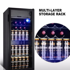 Household Refrigerated Fresh-keeping Cabinet Small Glass Wine Storage Cabinet Commercial Vertical Freezer Refrigerator