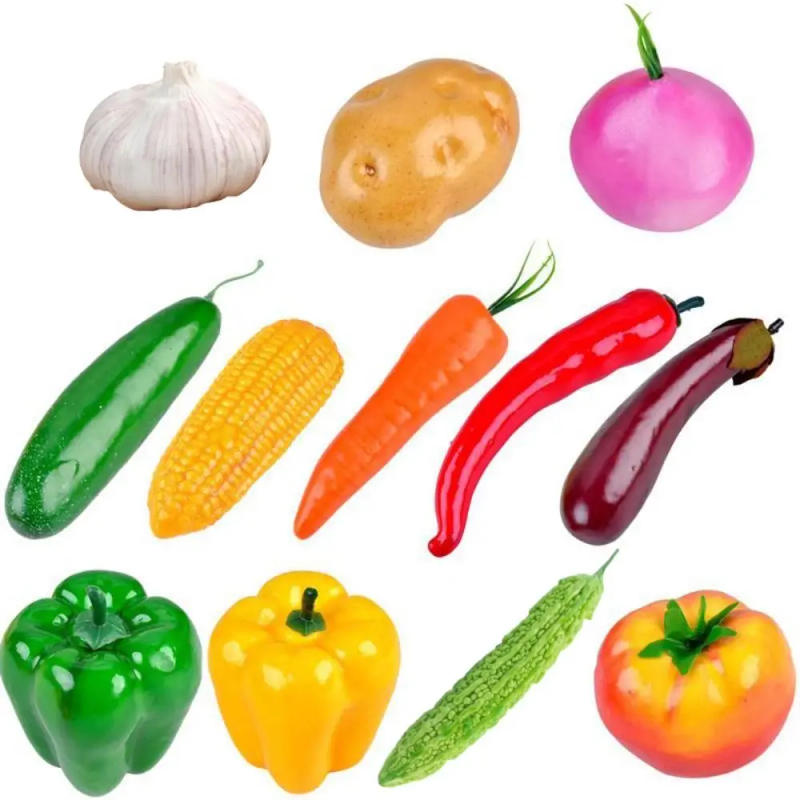 Description Picture 4 of itemRandom Delivery 12PCS Artificial Fruits Lifelike Vegetables Food Model Kitchen Landscape Home Decor Desktop Ornament Photo Prop
