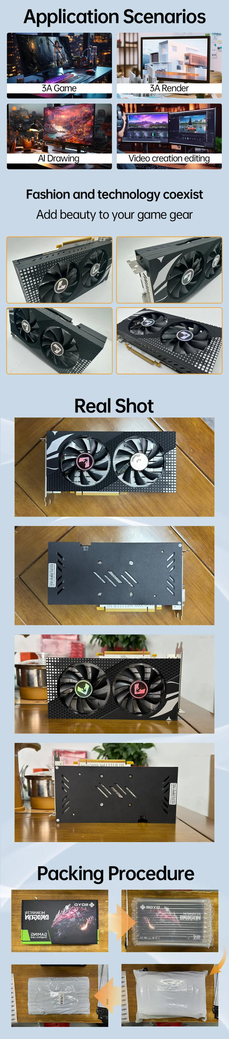 Description Picture 4 of itemMAXSUN AMD Radeon RX580 8G Graphics Card GDDR5 Video Card HDMI DP DVI PCIE3.0x16 Gaming GPU RX 580 Cards Computer components