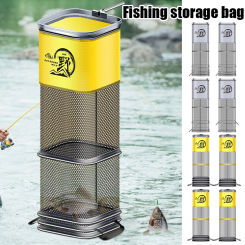 Folding Fishing Net Quick Drying Telescopic Fishing Net Fish Guard Large Capacity Fish Bag Portable Outdoor Camping Accessories