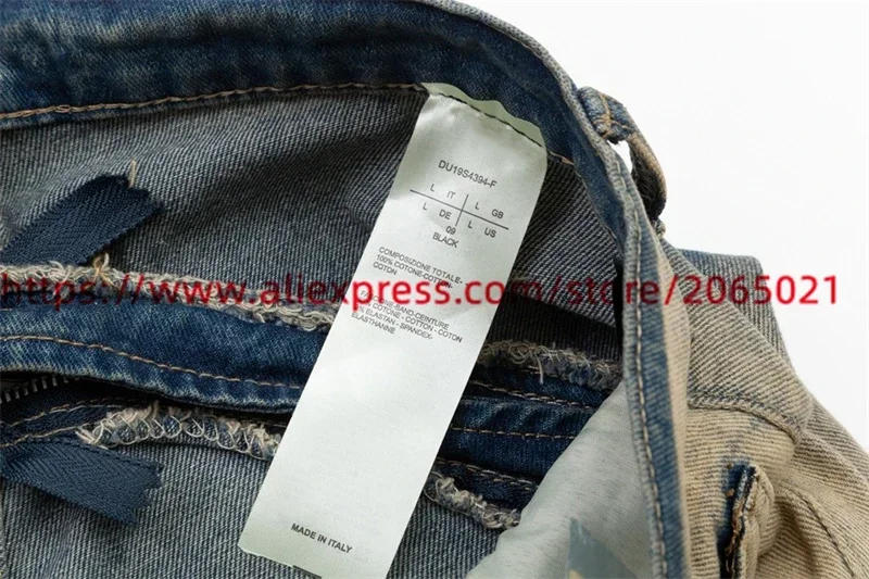 Description Picture 4 of itemHigh Street Washed Gradient Blue Micro Flared Leggings Jeans Men Women High Street Hip Hop Denim Pants