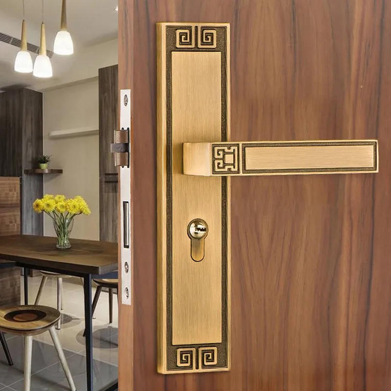 Description Picture 3 of itemChinese Style Bedroom Door Lock Zinc Alloy Handle Lock Body Set Universal Mute Security Door Locks Household Hardware