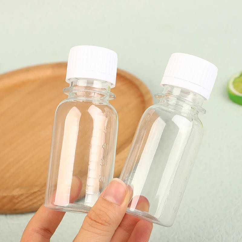 Description Picture 6 of itemNew 5Pcs 60ML Small Plastic Bottles Ginger Shot Bottles With Caps Mini Juice Bottles Reusable Liquid Bottle Container Leak Proof