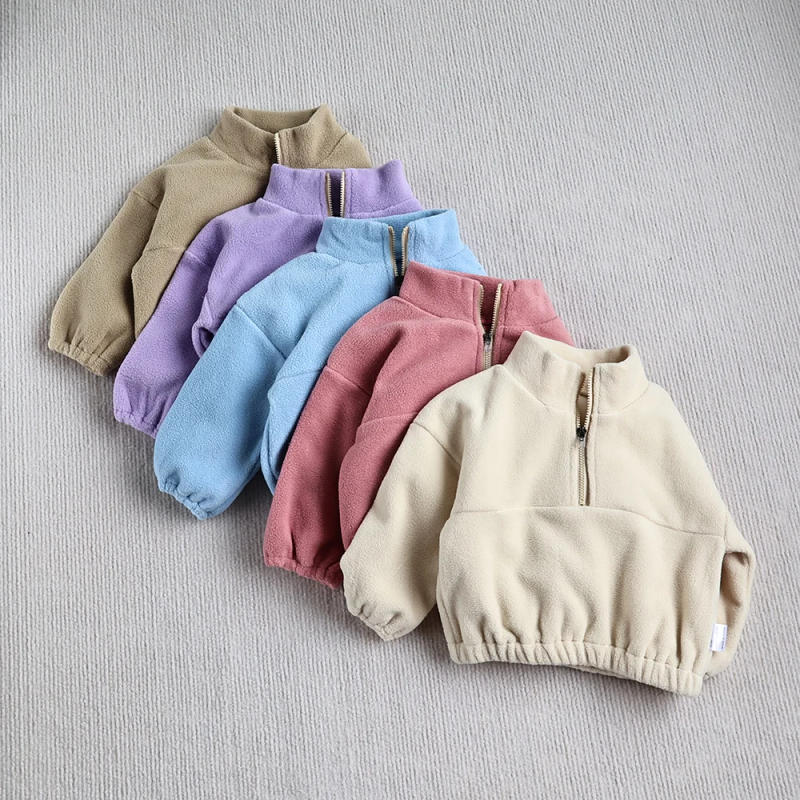 Description Picture 6 of item0-3Y Autumn Baby Sports Sets Toddler Teddy Fleece Solid Hoodies Suit Infant Coat Outfit 2PCS