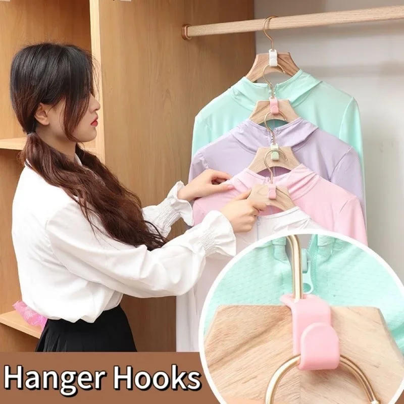 Description Picture 4 of item30/20/10PCS Wardrobe Clothes Hanger Hook Stacking Coat Scarf Hook Multi-purpose Bedroom Clothes Hanger Rack Home Organizer Shelf