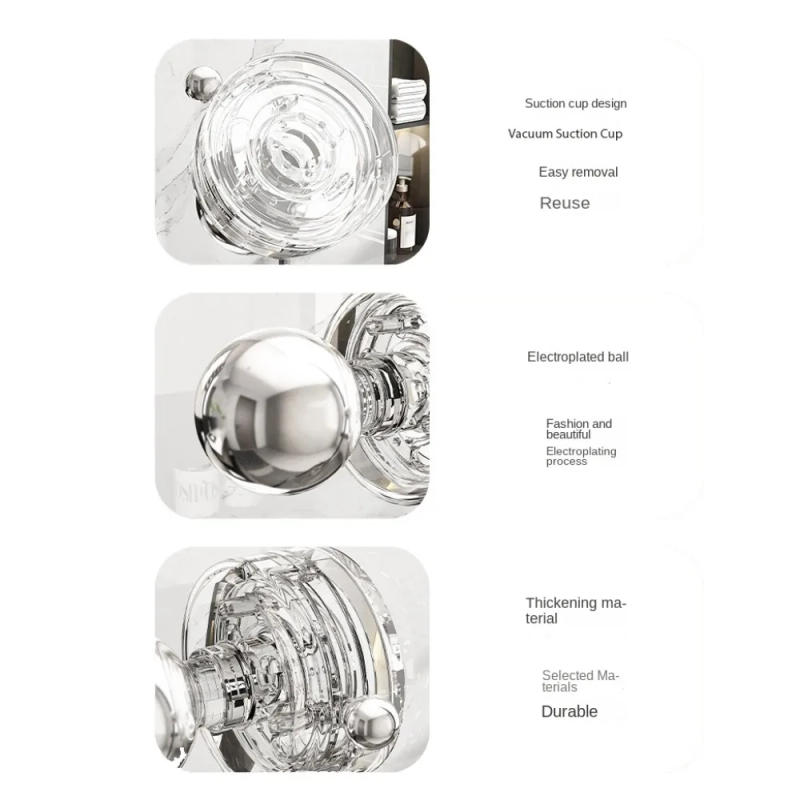 Description Picture 5 of itemNew PET Suction Cup Handle Circular Furniture Cabinet Knobs Hardware Multifunctional Drawer Handles Wardrobe