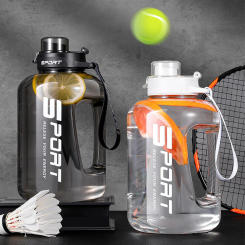 1700/2500ml Sports Water Bottle Large Capacity Drinking Cup with Time Marker Portable Plastic Space Cup Gallon Bottle