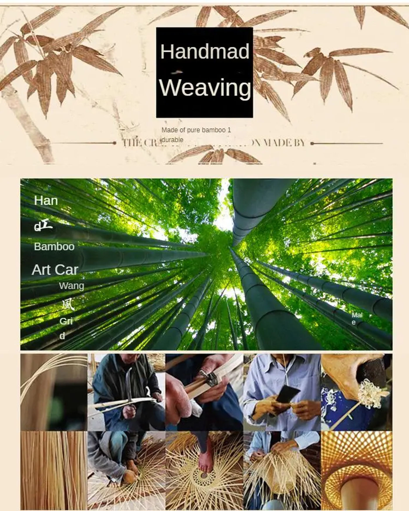 Description Picture 3 of itemZK20 Bamboo Weaving Chandelier Lamp 60/50/40cm Hanging LED Ceiling Light Pendant Lamp Fixtures Rattan Woven Home Bedroom Decors